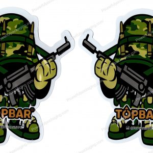 TOPBAR : Camo Soldier 3D Mylar Shaped Bag 3.5g Flower Packaging *Empty Bags* (CAsupply)