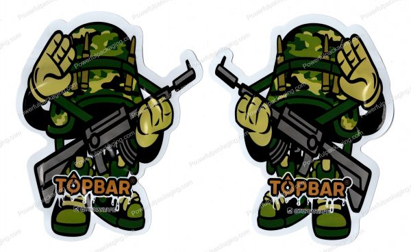 TOPBAR : Camo Soldier 3D Mylar Shaped Bag 3.5g Flower Packaging *Empty Bags* (CAsupply)