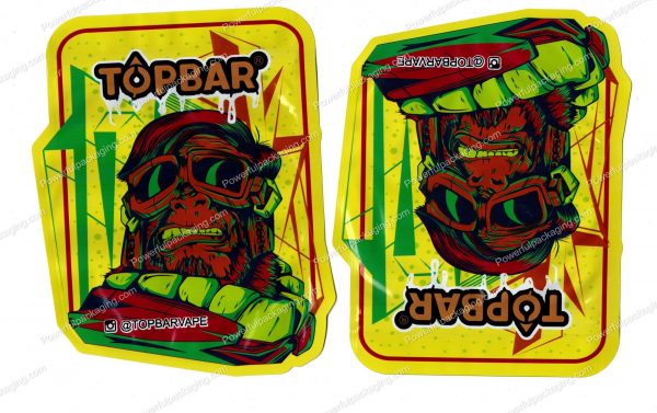 TOPBAR : Gorilla Goggles 3D Mylar Shaped Bag 3.5g Flower Packaging *Empty Bags* (CAsupply)