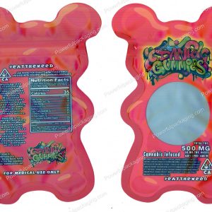Dank Gummies Red 3D Bear 500mg Mylar Shaped Edible Packaging *Empty Bags*