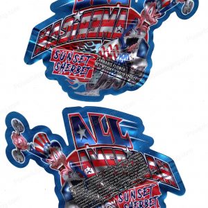 All American Sunset Sherbet Generic 3D Mylar Shaped Bag 3.5g Flower Packaging *Empty Bags*