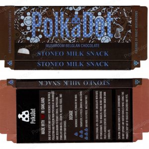 PolkaDot Magic Mushroom Belgain Chocolate : Stoneo Milk Snack 4g 10-Pack with Display Case (5x2.5in) *Empty Box* (CaSupply)