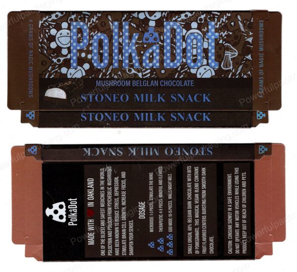 PolkaDot Magic Mushroom Belgain Chocolate : Stoneo Milk Snack 4g 10-Pack with Display Case (5x2.5in) *Empty Box* (CaSupply)