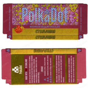 PolkaDot Magic Mushroom Belgain Chocolate :  Strawnana 4g 10-Pack with Display Case (5x2.5in) *Empty Box* (CaSupply)