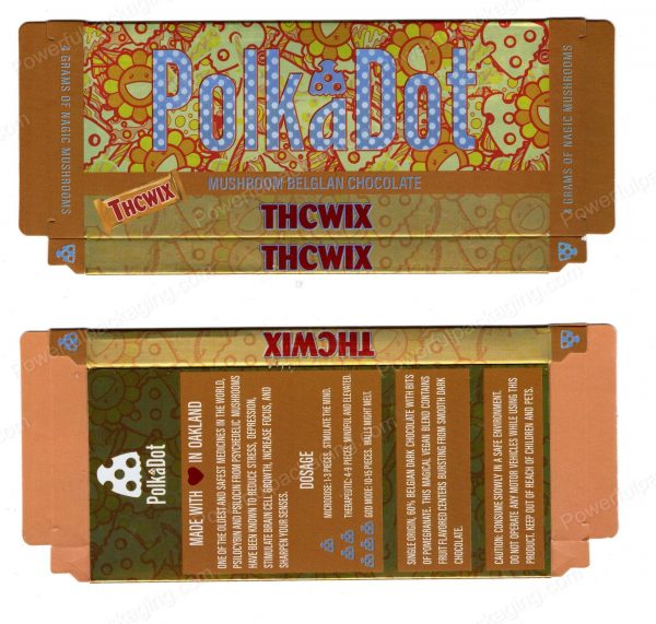 PolkaDot Magic Mushroom Belgain Chocolate : THCWIX 4g 10-Pack with Display Case (5x2.5in) *Empty Box* (CaSupply)