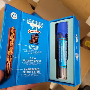 PACKWOODS (Cookies: Grenadine) Glass Tube, Magnetic Box, Stickers, Wax and Tip/ Mouthpiece *Empty Packaging*