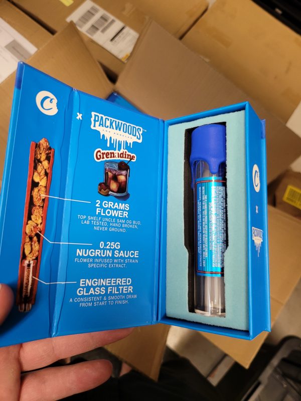 PACKWOODS (Cookies: Grenadine) Glass Tube, Magnetic Box, Stickers, Wax and Tip/ Mouthpiece *Empty Packaging*
