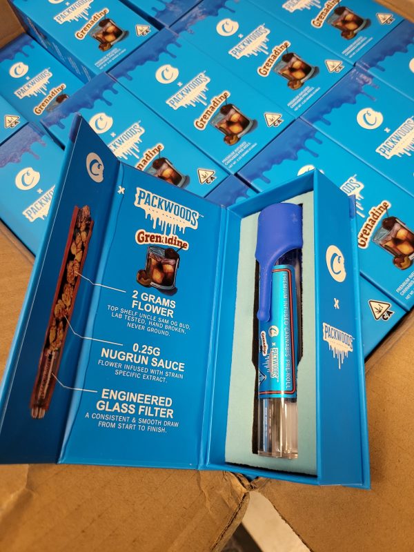 PACKWOODS (Cookies: Grenadine) Glass Tube, Magnetic Box, Stickers, Wax and Tip/ Mouthpiece *Empty Packaging* - Image 3