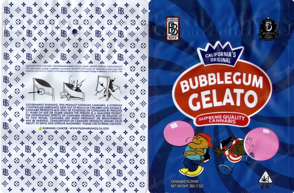 Ounce Bags : (BackPack Boyz : BubbleGum Gelato) Mylar 28g Bag *Empty Bag* (CaSupply)