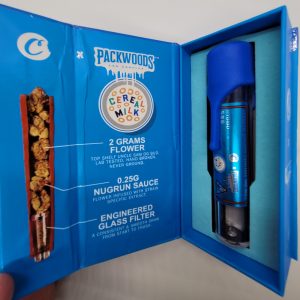 PACKWOODS (Cookies: Cereal Milk) Glass Tube, Magnetic Box, Stickers, Wax and Tip/ Mouthpiece *Empty Packaging*
