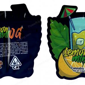 HighGoat : Lemon Minto OG 3D Mylar Shaped Bag 3.5g Flower Packaging *Empty Bags* (CAsupply)