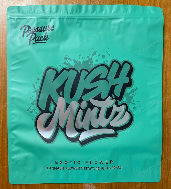 Pound Bags : PRESSURE PACK (Kush Mintz) Mylar 1lb Bag *Empty Bag* (CaSupply)