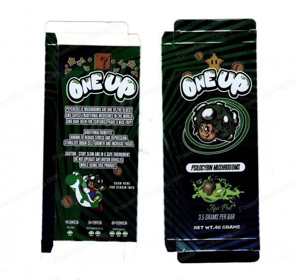 ONEUP Psilocybin Kiwi Fruit Mushroom Bar 3.5g (5/10 Pack Box Set) (2.5x5.5in) *Empty Box* (CaSupply) - Image 3