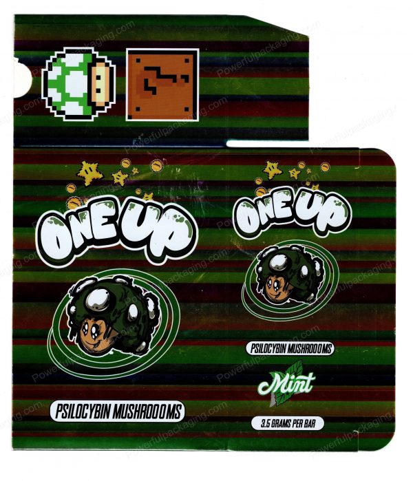 ONEUP Psilocybin Mint Mushroom Bar 3.5g (5/10 Pack Box Set) (2.5x5.5in) *Empty Box* (CaSupply) - Image 4