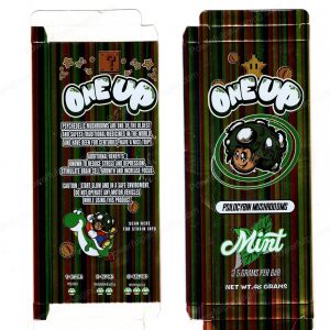 ONEUP Psilocybin Mint Mushroom Bar 3.5g (5/10 Pack Box Set) (2.5x5.5in) *Empty Box* (CaSupply)
