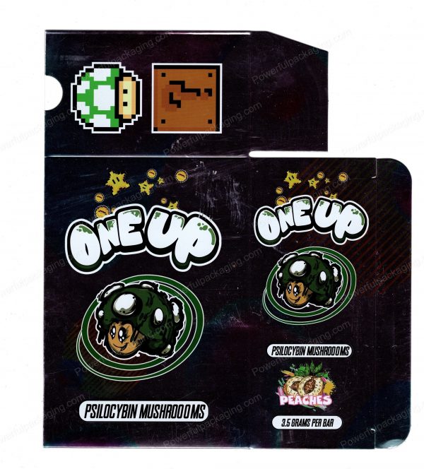 ONEUP Psilocybin Peaches Mushroom Bar 3.5g (5/10 Pack Box Set) (2.5x5.5in) *Empty Box* (CaSupply) - Image 4
