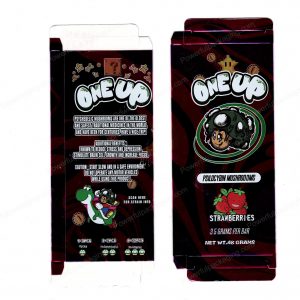 ONEUP Psilocybin Strawberries Mushroom Bar 3.5g (5/10 Pack Box Set) (2.5x5.5in) *Empty Box* (CaSupply)