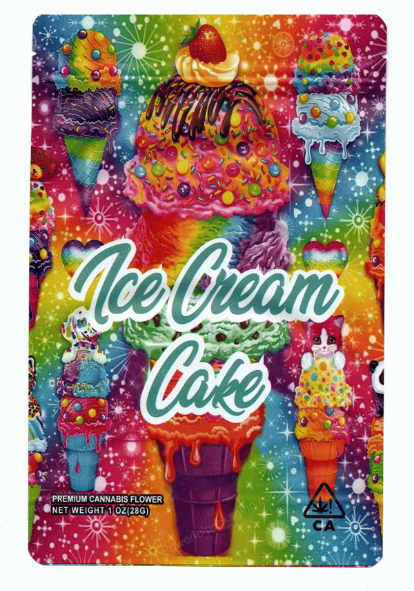 Ounce Bags : (Rainbow Ice Cream Cake) Mylar 28g Bag *Empty Bag* (CaSupply)