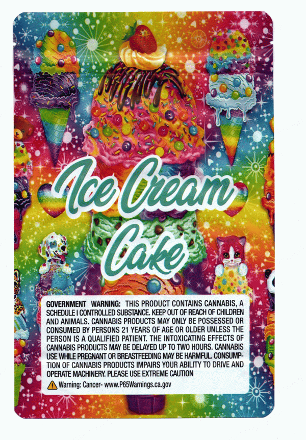 Ounce Bags : (Rainbow Ice Cream Cake) Mylar 28g Bag *Empty Bag* (CaSupply) - Image 2