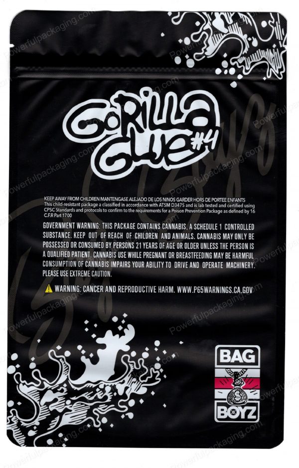 Ounce Bags : (Gorilla Glue) Mylar 28g Bag *Empty Bag* (CaSupply) - Image 3