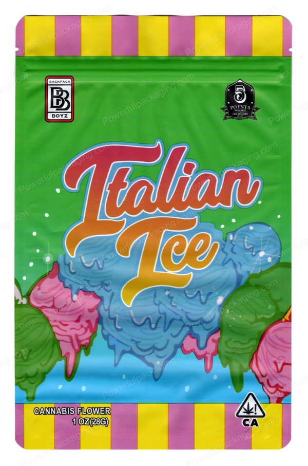 Ounce Bags : (BackPackBoyz Italian Ice) Mylar 28g Bag *Empty Bag* (CaSupply)