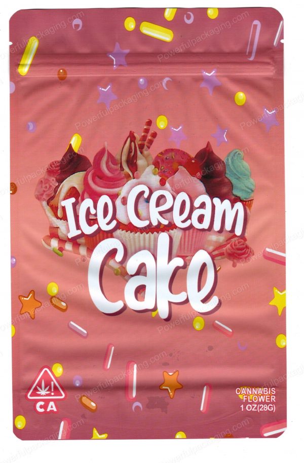 Ounce Bags : (Pink Ice Cream Cake) Mylar 28g Bag *Empty Bag* (CaSupply)