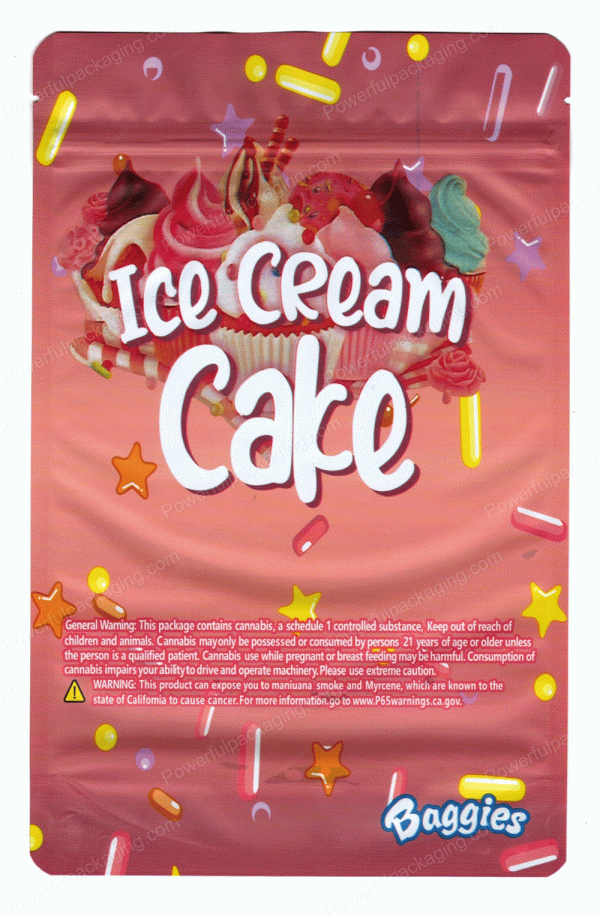 Ounce Bags : (Pink Ice Cream Cake) Mylar 28g Bag *Empty Bag* (CaSupply) - Image 3