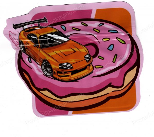 Racecar Donut Generic 3D Mylar Shaped Bag 3.5g Flower Packaging *Empty Bags* (CAsupply)