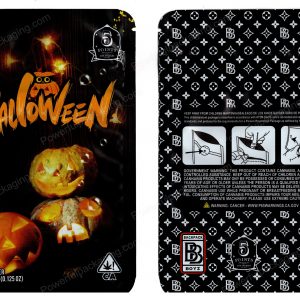 BACKPACK BOYZ : Halloween Pumpkins Packaging 3.5 Mylar Bag *Empty Bags*
