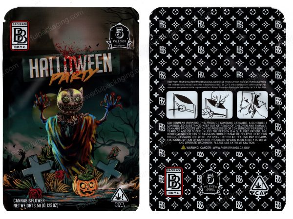 BACKPACK BOYZ : Halloween Party Scarecrow Packaging 3.5 Mylar Bag *Empty Bags*