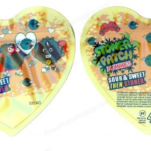 Stoney Stoner Patch Blueberry Dummies 3D Heart Shaped Mylar Packaging *Empty Bags* (CaSupply)