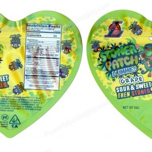 Stoney Stoner Patch Grape Dummies 3D Heart Shaped Mylar Packaging *Empty Bags* (CaSupply)