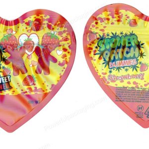 Stoney Stoner Patch Strawberry Dummies 3D Heart Shaped Mylar Packaging *Empty Bags* (CaSupply)