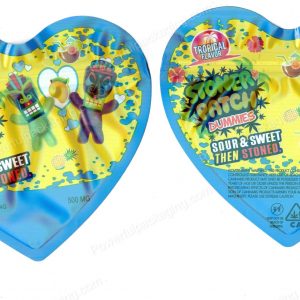 Stoney Stoner Patch Tropical Dummies 3D Heart Shaped Mylar Packaging *Empty Bags* (CaSupply)