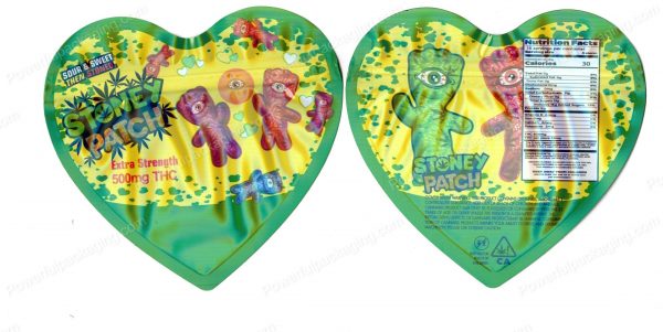 Stoney Patch Original 500mg 3D Heart Shaped Mylar Packaging *Empty Bags* (CaSupply)