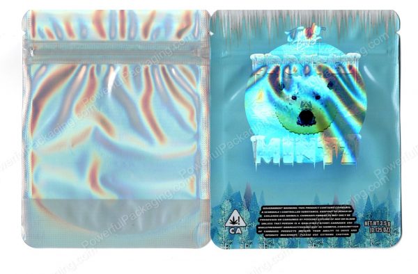 Jungle Boys Frosted Mintz Holographic Generic Flower Packaging 3.5 Mylar Window Bag *Empty Bags*