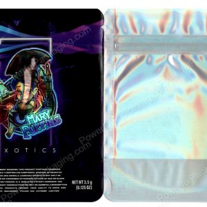 Merry Puffins Exotics Holographic Generic Flower Packaging 3.5 Mylar Window Bag *Empty Bags*