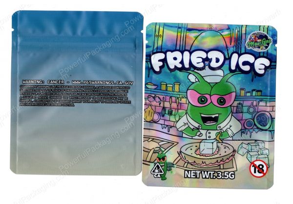 Global MassGas Fried Ice Flower Packaging 3.5 Holographic Mylar Bag *Empty Bags*