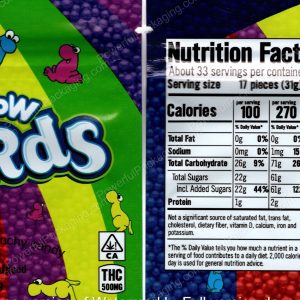 Nerds Rainbow Wonka Candy Edible Mylar Bag *Empty Bags*