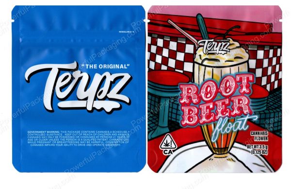 The Original Terpz Root Bear Float Flower Packaging 3.5 Holographic Mylar Bag *Empty Bags*