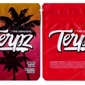 The Original Terpz Palm Trees Flower Packaging 3.5 Holographic Mylar Bag *Empty Bags*