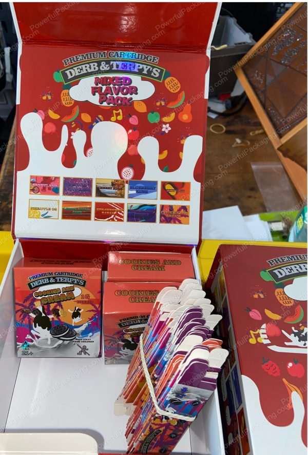DERB & TERPYS : Premium Cartridge Mixed Flavor Pack Packaging Set 50-Pack (Cart,Box,DisplayCase) *Empty Packaging* (CAsupply)
