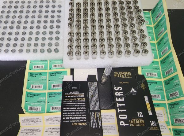 Potters Live Resin Cartridge 1000mg (1Gram) Complete Set (Stickers,Cart,Packaging) *Empty Packaging* - Image 2