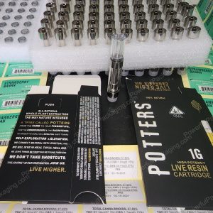 Potters Live Resin Cartridge 1000mg (1Gram) Complete Set (Stickers,Cart,Packaging) *Empty Packaging*