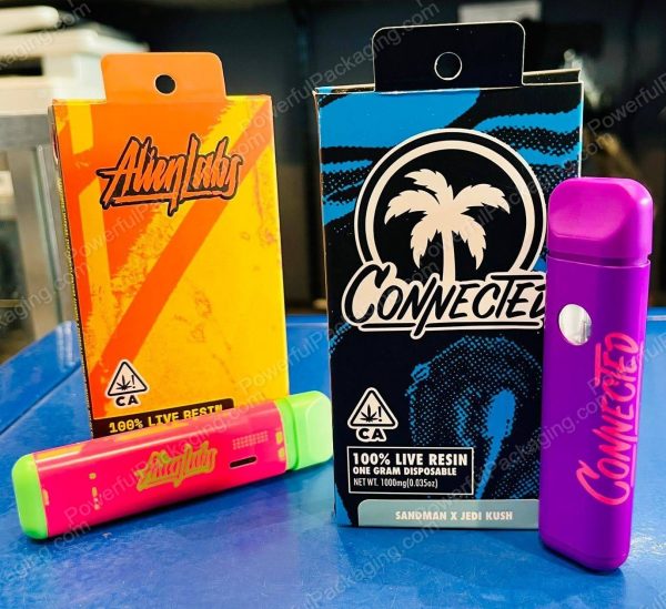 Connected Disposable Live Resin (Sandman x Jedi Kush) 1 gram Complete Set *Empty Packaging*