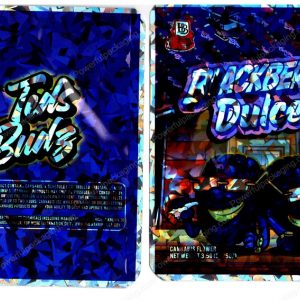 (Backpack Boyz X Teds Budz) Blackberry Dulce Holographic Flower Packaging 3.5 Mylar Bag *Empty Bags* (CaSupply) (#RB)