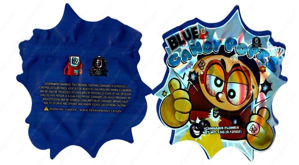 BackPack Boyz : Blue Candy Popzz 3D Mylar Shaped Bag 3.5g Flower Packaging *Empty Bags* (CAsupply)
