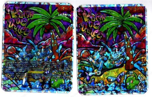 Playa De Dulce Holographic Generic Flower Packaging 3.5 Mylar Bag *Empty Bags* (#RG)