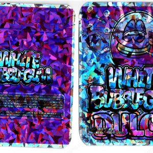 White Bubblegum Dulce Holographic Generic Flower Packaging 3.5 Mylar Bag *Empty Bags* (#RG)