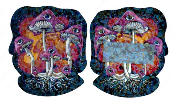 Mushroom Roots Generic Holographic 3D Mylar Shaped Window Bag 3.5g Packaging *Empty Bags* (CAsupply-X1)